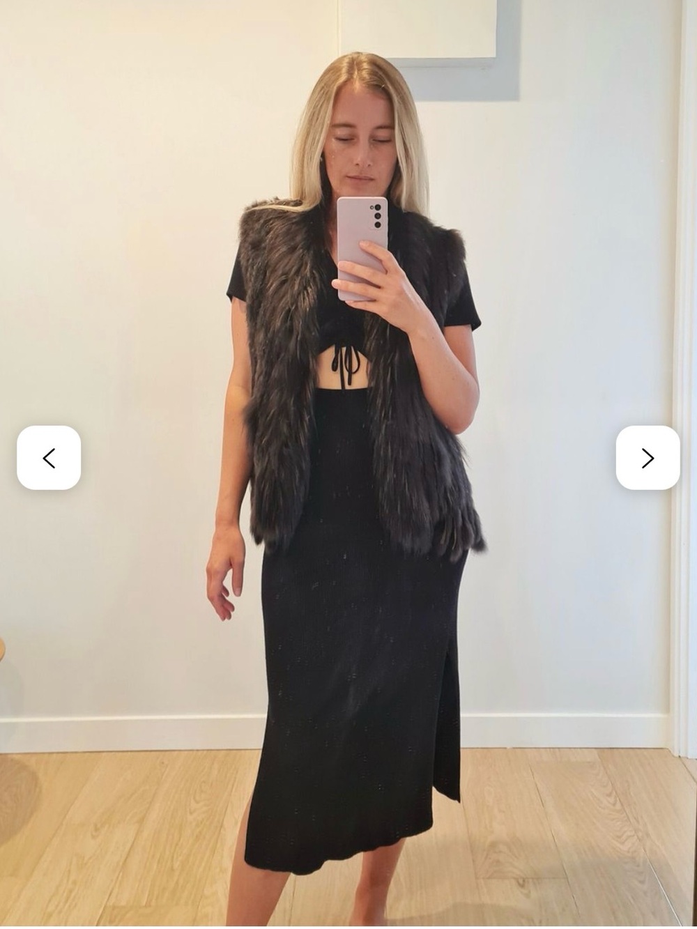 Brown Genuine Rabbit Fur Vest - Women's Outerwear - Picture 5 of 6